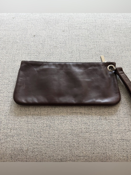 HOBO Handbags - HOBO Dark Brown Leather Wristlet Pouch